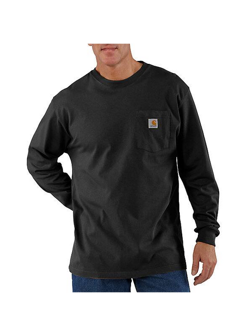 Carhartt Men's Loose Fit Heavyweight Long-sleeve T-shirt Heather Black K126-BLK