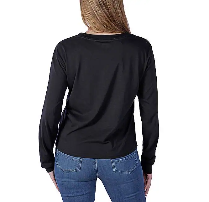 Load image into Gallery viewer, Carhartt Women&#39;s Relaxed Fit Lightweight Long Sleeve Pocket T-Shirt Black106121-N04
