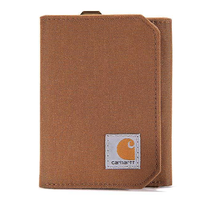 Load image into Gallery viewer, Carhartt Men&#39;s Nylon Duck Trifold Wallet Brown B0000236-BRN
