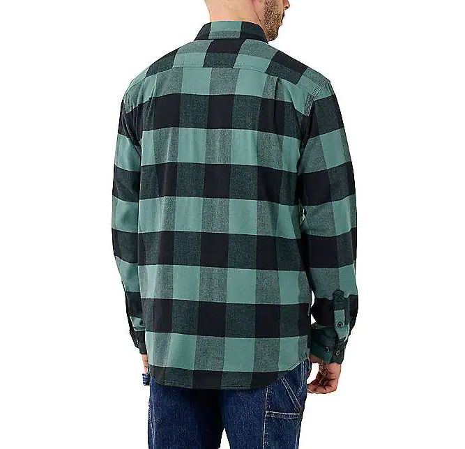 Load image into Gallery viewer, Carhartt Men&#39;s Rugged Flex Relaxed Fit Flannel Long Sleeve Shirt Slate Green 105432-L04
