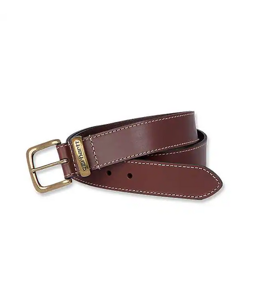 Carhartt Men's Burnished Leather Box Buckle Belt Brown A0005511-BRN