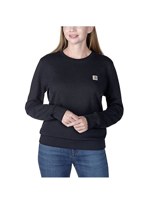 Load image into Gallery viewer, Carhartt Women&#39;s Relaxed Fit French Terry Crewneck Sweatshirt Black 106179-N04
