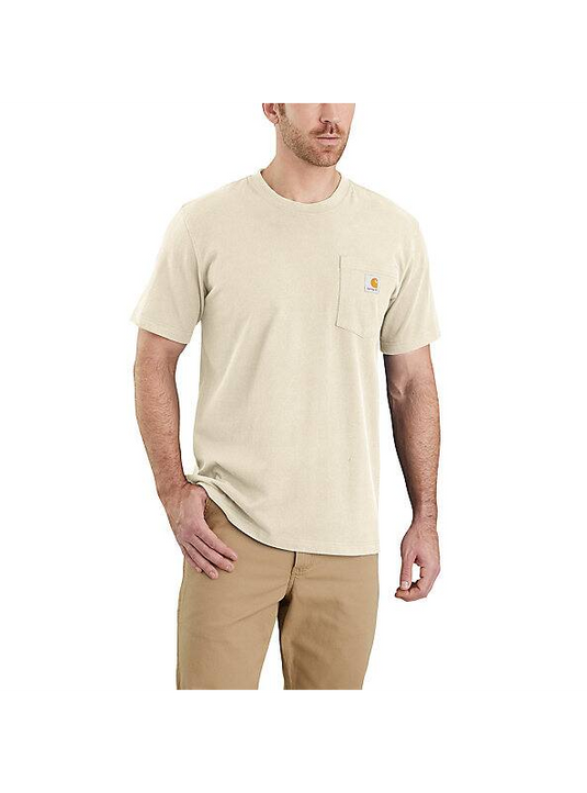 Carhartt Men's Relaxed Fit Heavyweight T-Shirt Oat Milk 103296-A16