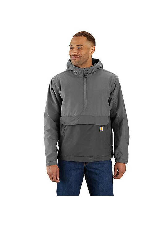 Carhartt Men's Rain Defender Loose Fit Lightweight Packable Anorak Jacket Steel/Gravel 105749-EA7