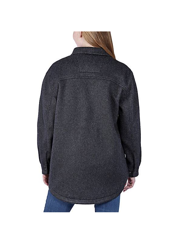 Load image into Gallery viewer, Carhartt Women&#39;s Loose Fit Fleece Overshirt Black Heather 105988-013
