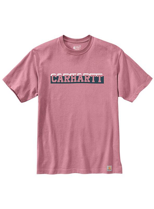 Carhartt Men's Relaxed Fit Logo Graphic T-shirt Foxglove Heather 105909-V48