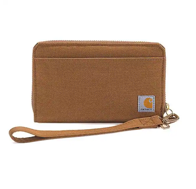 Carhartt Women's Nylon Duck Lay-Flat Clutch Wallet Brown B0000246-BRN