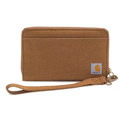 Carhartt Women's Nylon Duck Lay-Flat Clutch Wallet Brown B0000246-BRN