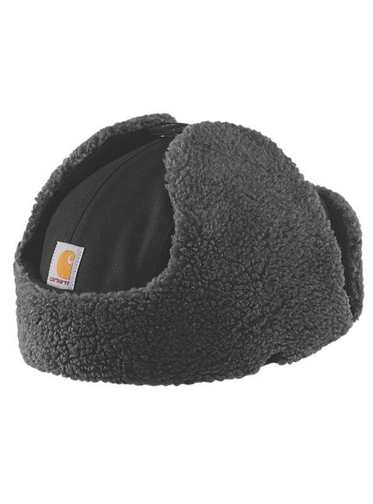 Carhartt Men's Rain Defender Canvas Trapper Hat Black 105052-N04