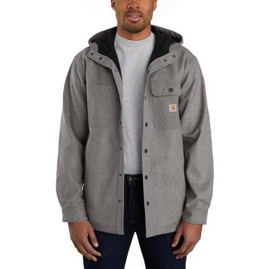 Carhartt Men's Rain Defender Relaxed Fit Heavyweight Hooded Jacket Black Heather 105022-BKH