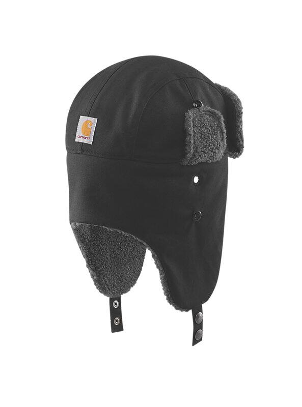 Load image into Gallery viewer, Carhartt Men&#39;s Rain Defender Canvas Trapper Hat Black 105052-N04
