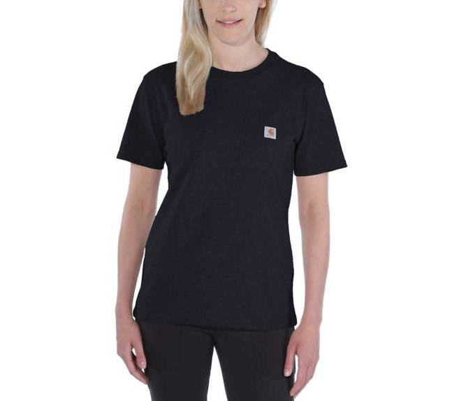 Load image into Gallery viewer, Carhartt Women&#39;s Loose Fit Heavyweight Pocket T-Shirt Black 103067-001
