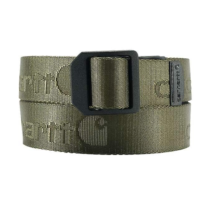 Carhartt Men's Nylon Webbing Ladder Lock Belt Army Green A0005768-ARG