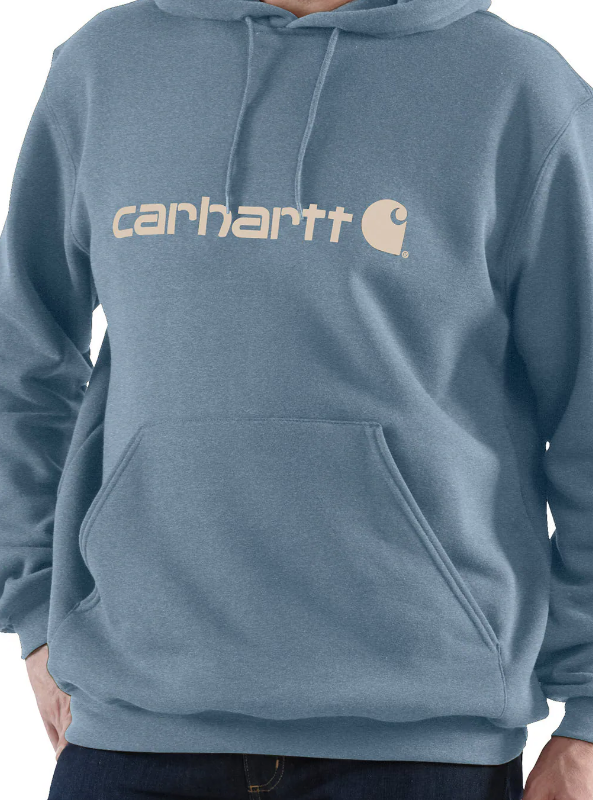 Load image into Gallery viewer, Carhartt Men&#39;s Logo Graphic Hoodie Thundercloud Heather 100074-HH5
