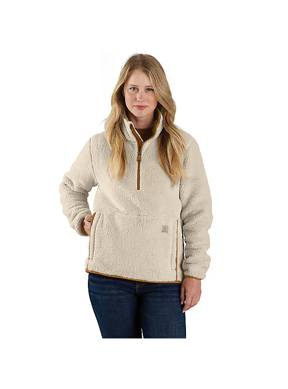 Load image into Gallery viewer, Carhartt Women&#39;s Loose Fit Fleece Pullover Sweatshirt Oat Milk 106470-A16
