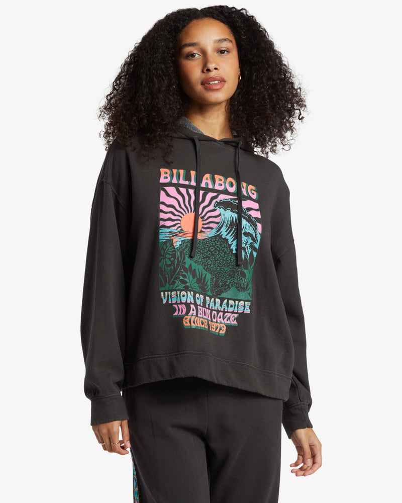 Load image into Gallery viewer, Billabong Women&#39;s Keep It Up Pullover Hoodie Black Sands EBJFT00138-BSD
