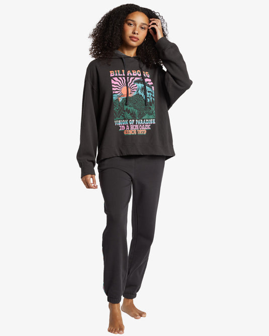 Billabong Women's Keep It Up Pullover Hoodie Black Sands EBJFT00138-BSD