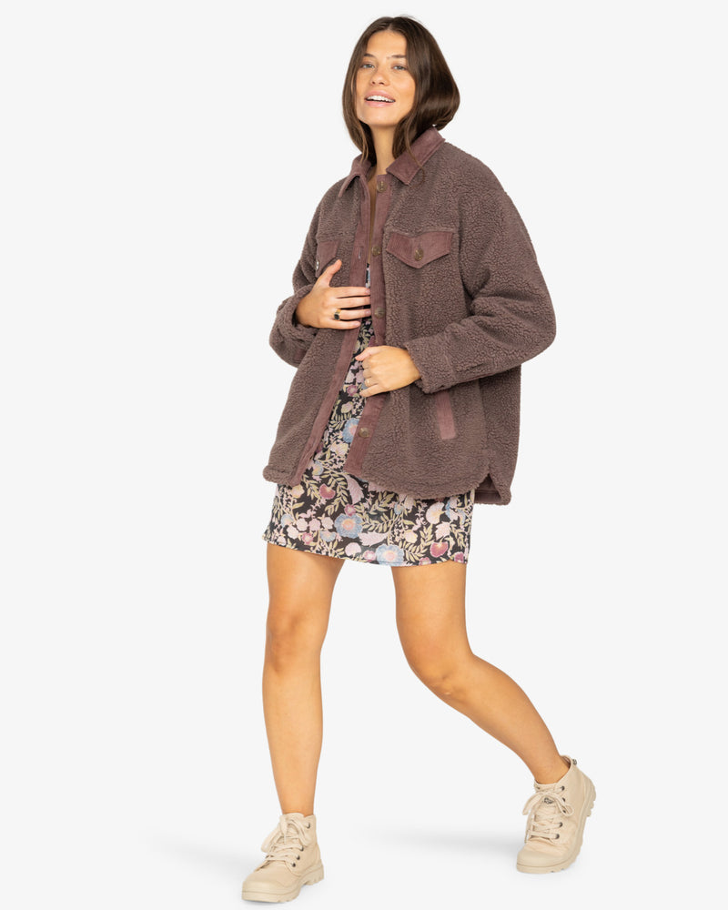 Load image into Gallery viewer, Billabong Women&#39;s Coastal Waves Trucker Jacket Kona EBJJK00143_CPK0
