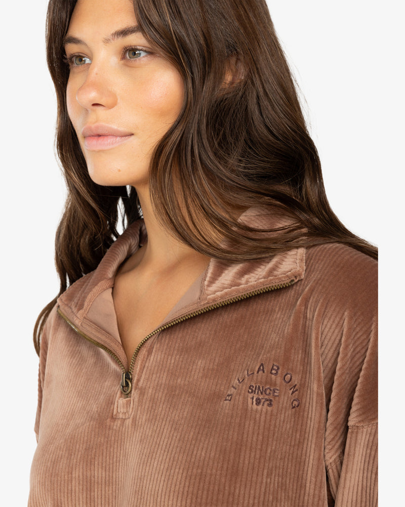 Load image into Gallery viewer, Billabong Women&#39;s Coffee TIme Half Zip Pullover Sweet Earth EBJKT00111-CME0
