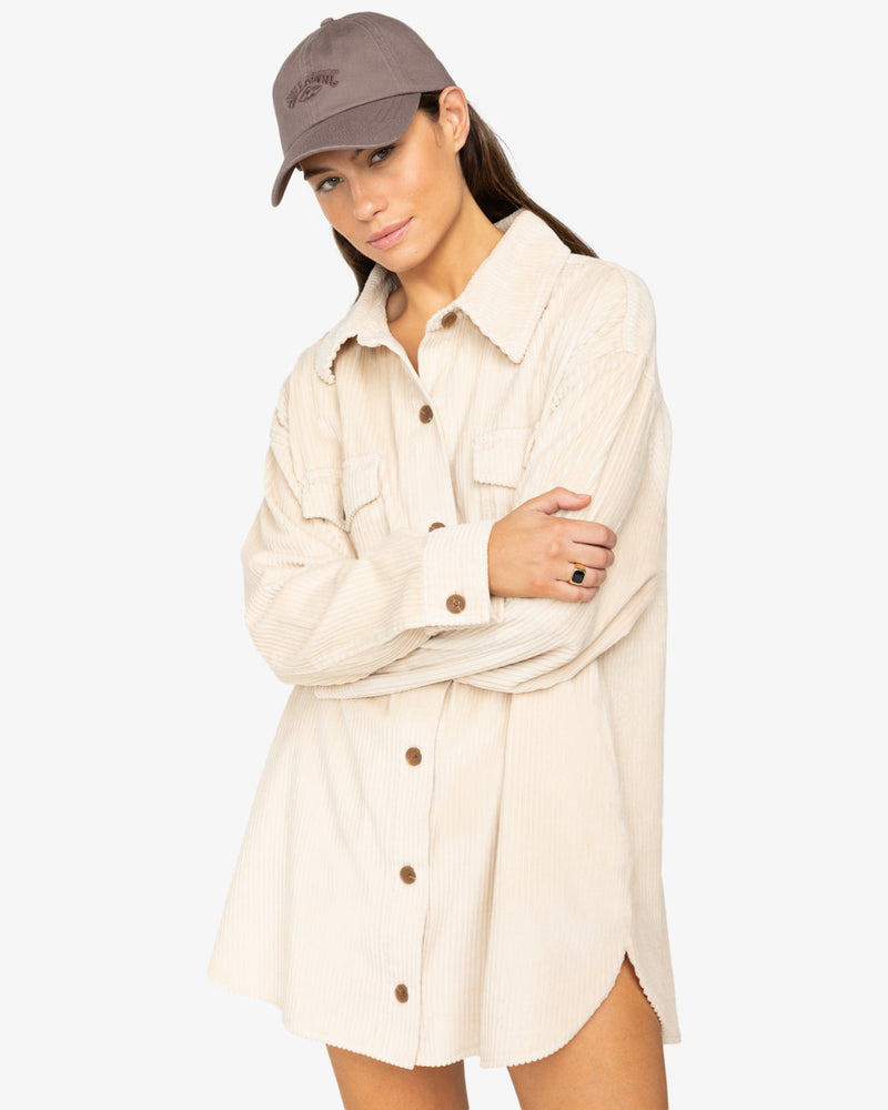 Load image into Gallery viewer, Billabong Women&#39;s Winter Ocean Shirt Dress White Cap EBJWD0014-WCP
