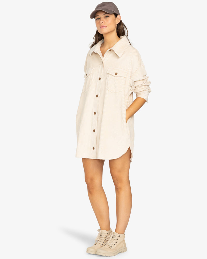 Load image into Gallery viewer, Billabong Women&#39;s Winter Ocean Shirt Dress White Cap EBJWD0014-WCP
