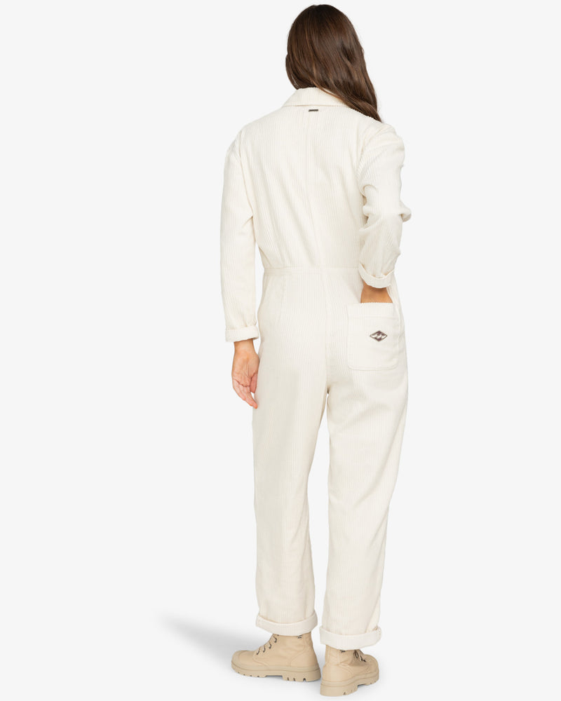 Load image into Gallery viewer, Billabong Women&#39;s Take The Road Corduroy Jumpsuit White Cap EBJWO03001_WCP
