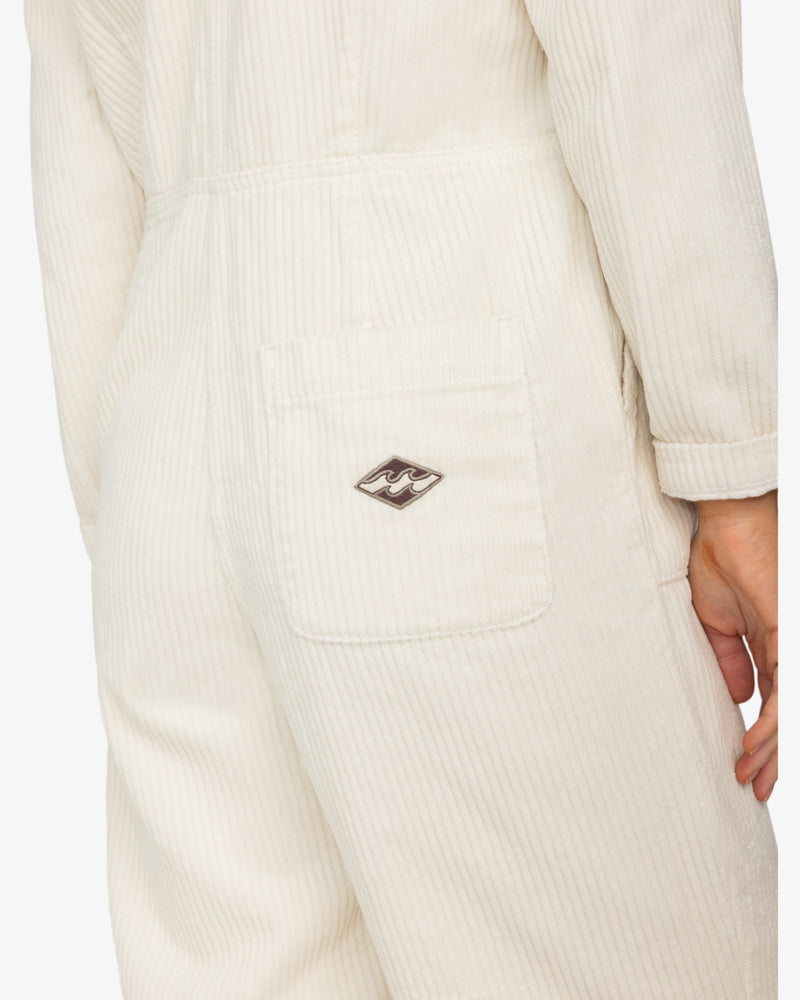 Load image into Gallery viewer, Billabong Women&#39;s Take The Road Corduroy Jumpsuit White Cap EBJWO03001_WCP
