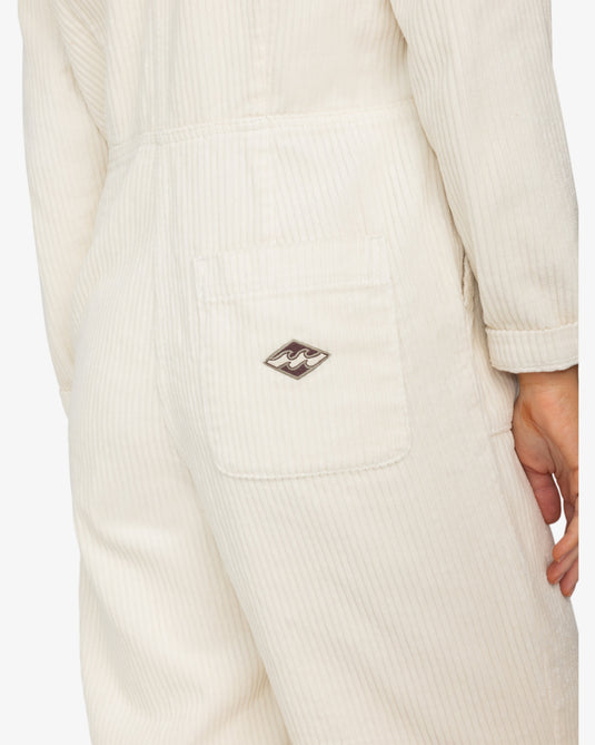 Billabong Women's Take The Road Corduroy Jumpsuit White Cap EBJWO03001_WCP