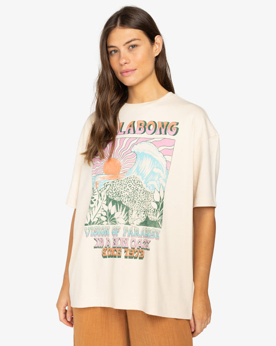 Billabong Women's Vision Of Paradise T-Shirt White Cap EBJZT00331-WCP