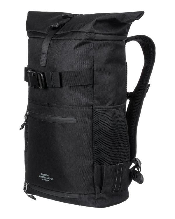 Load image into Gallery viewer, Element Men&#39;s Ground Skate Large Progressive Skate Roll-Top Backpack Black ELYBP00149-FBK
