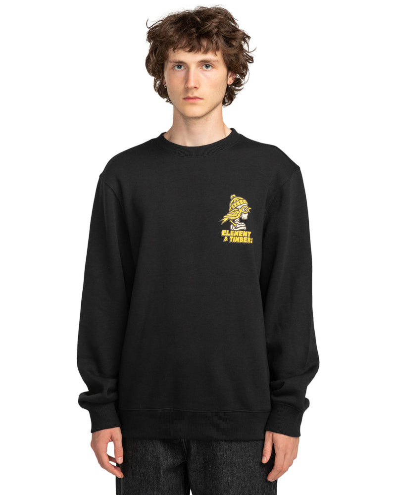 Load image into Gallery viewer, Elment Men&#39;s Birds Eye Pullover Sweatshirt Flint Black ELYSF00253-FBK
