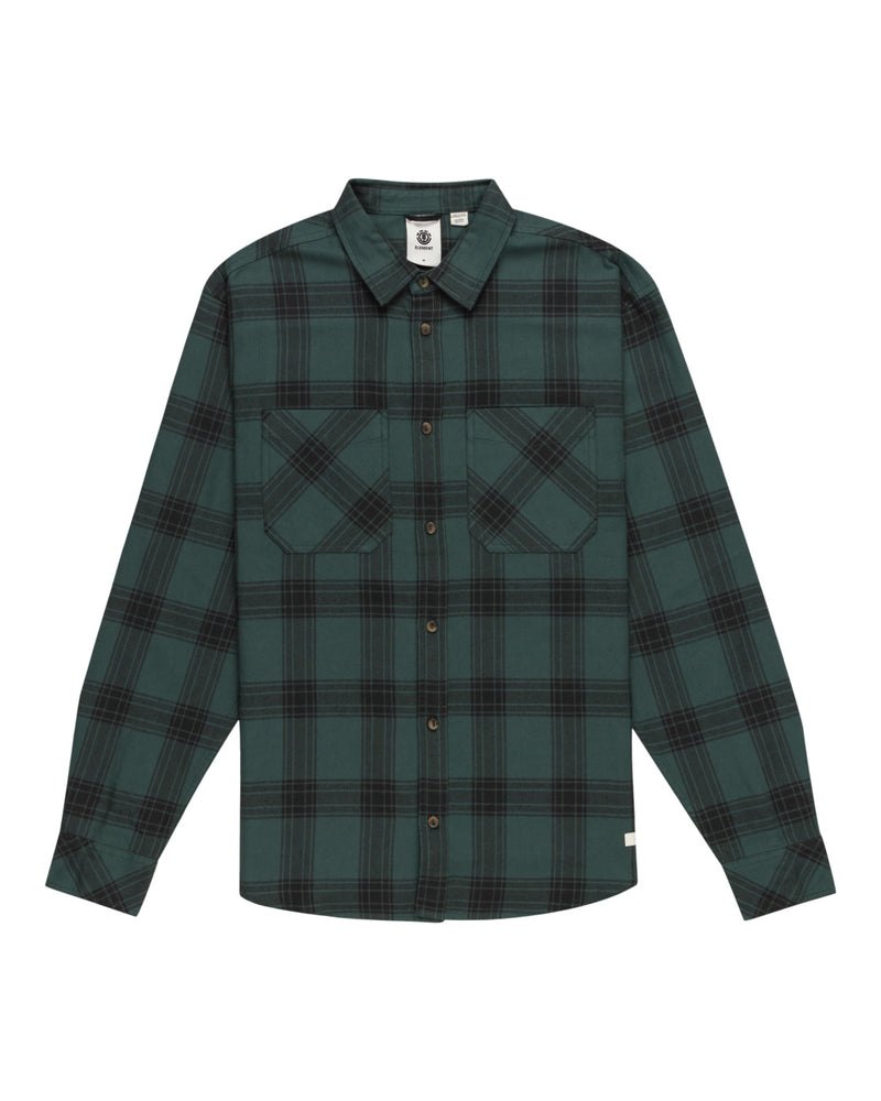 Load image into Gallery viewer, Element Men&#39;s Compass Long Sleeves Shirt Trekking Green Plaid ELYWT00154_GSC1
