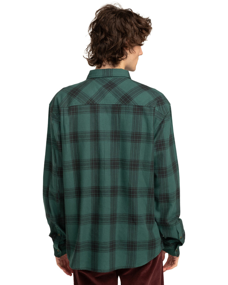 Load image into Gallery viewer, Element Men&#39;s Compass Long Sleeves Shirt Trekking Green Plaid ELYWT00154_GSC1
