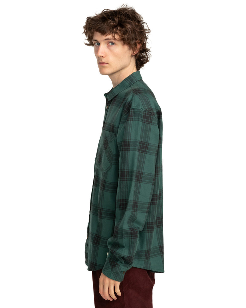 Load image into Gallery viewer, Element Men&#39;s Compass Long Sleeves Shirt Trekking Green Plaid ELYWT00154_GSC1
