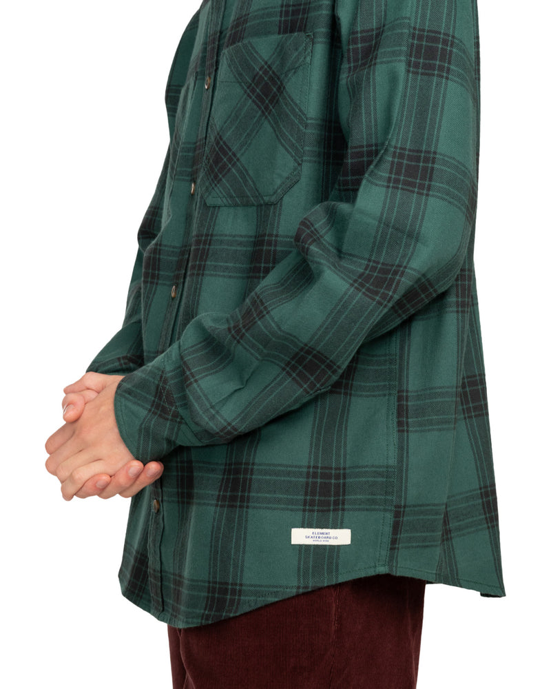 Load image into Gallery viewer, Element Men&#39;s Compass Long Sleeves Shirt Trekking Green Plaid ELYWT00154_GSC1
