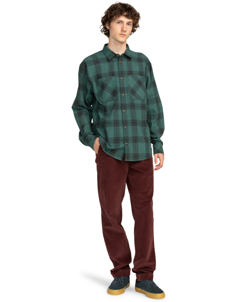 Load image into Gallery viewer, Element Men&#39;s Compass Long Sleeves Shirt Trekking Green Plaid ELYWT00154_GSC1
