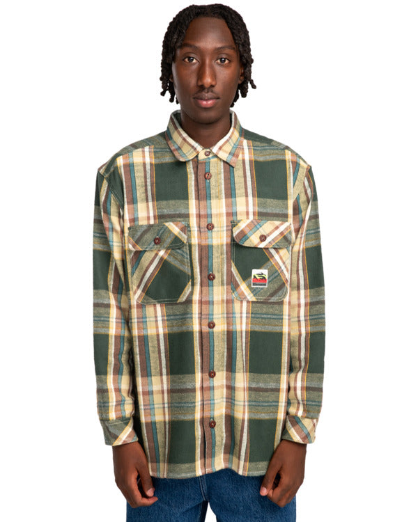 Load image into Gallery viewer, Element Hueco Classic Long Sleeve Shirt Slate Green Plaid ELYWT00155_TKJ1
