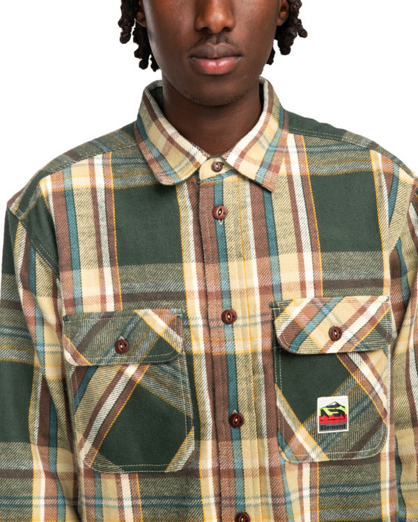 Load image into Gallery viewer, Element Hueco Classic Long Sleeve Shirt Slate Green Plaid ELYWT00155_TKJ1
