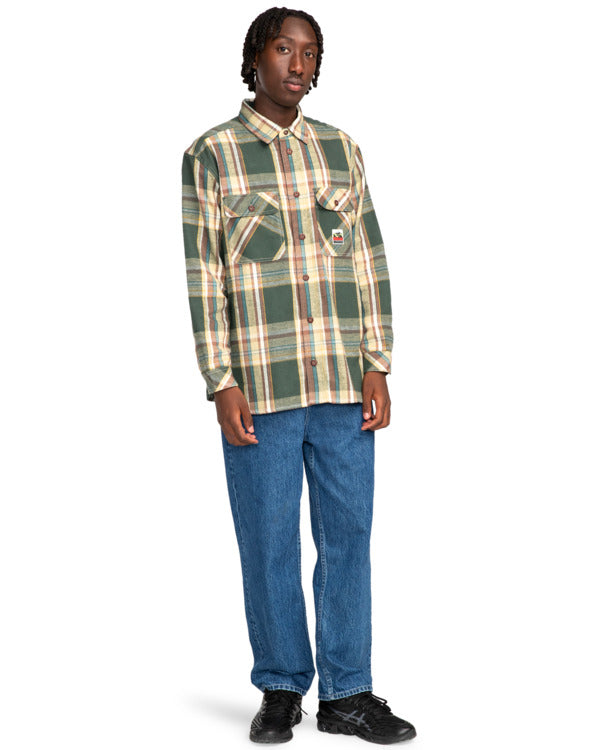 Load image into Gallery viewer, Element Hueco Classic Long Sleeve Shirt Slate Green Plaid ELYWT00155_TKJ1
