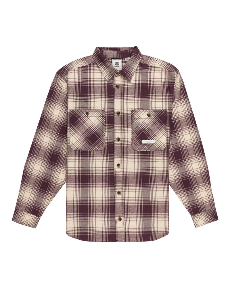 Load image into Gallery viewer, Element Men&#39;s Hawthorne Long Sleeve Shirt Plum Perfect Plaid ELYWT00157_PSN1
