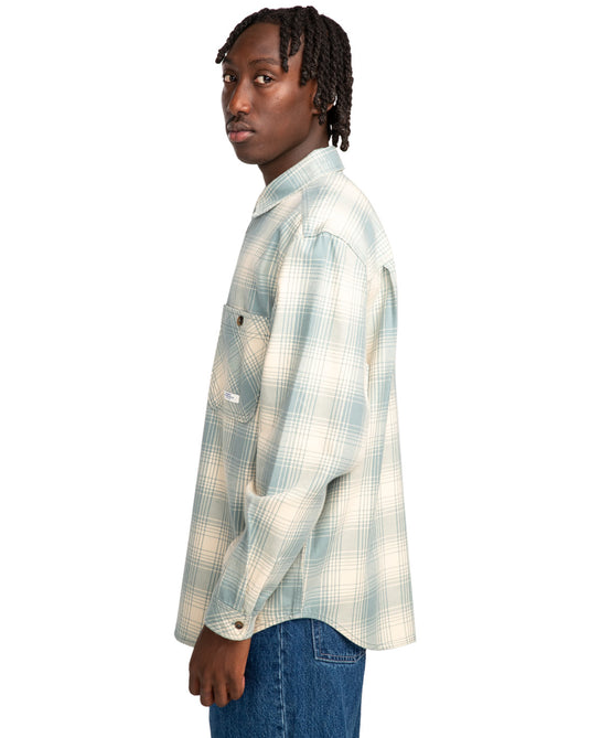 Element Men's Hawthorne Long Sleeve Shirt Trooper Plaid ELYWT00157_BLN1