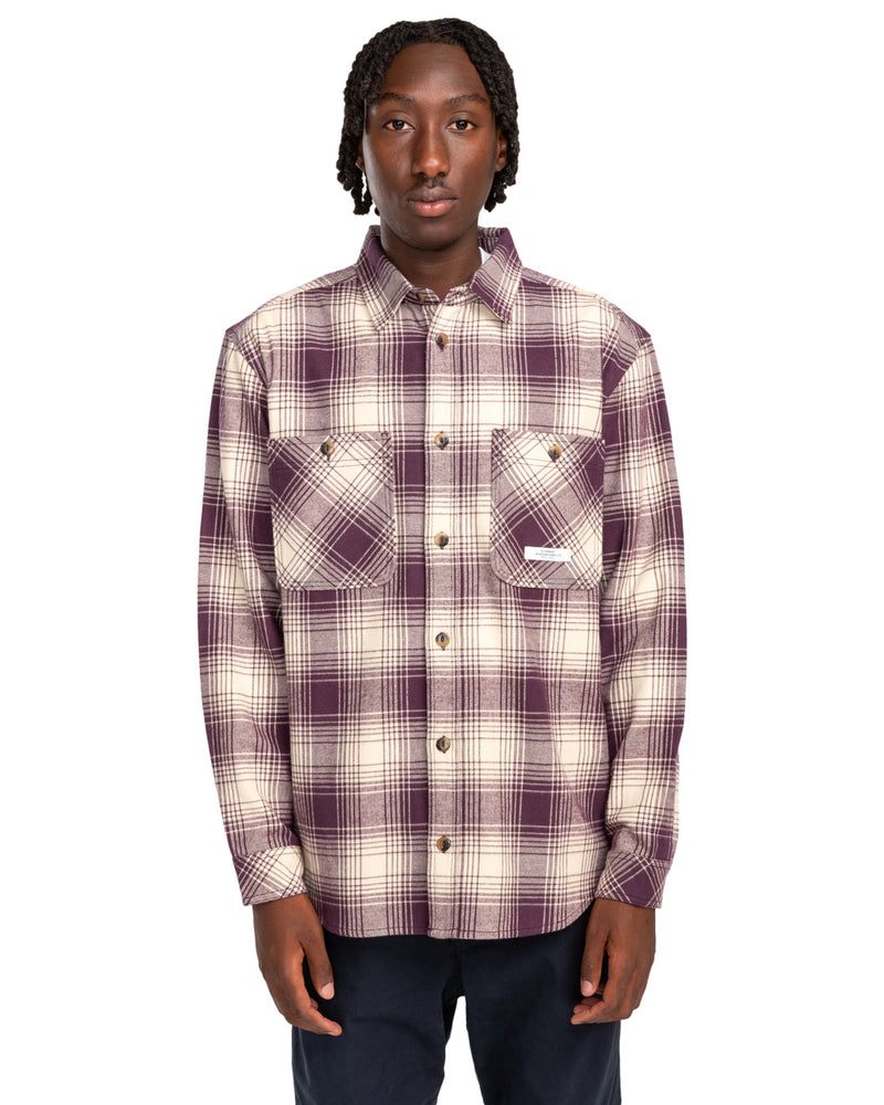 Load image into Gallery viewer, Element Men&#39;s Hawthorne Long Sleeve Shirt Plum Perfect Plaid ELYWT00157_PSN1
