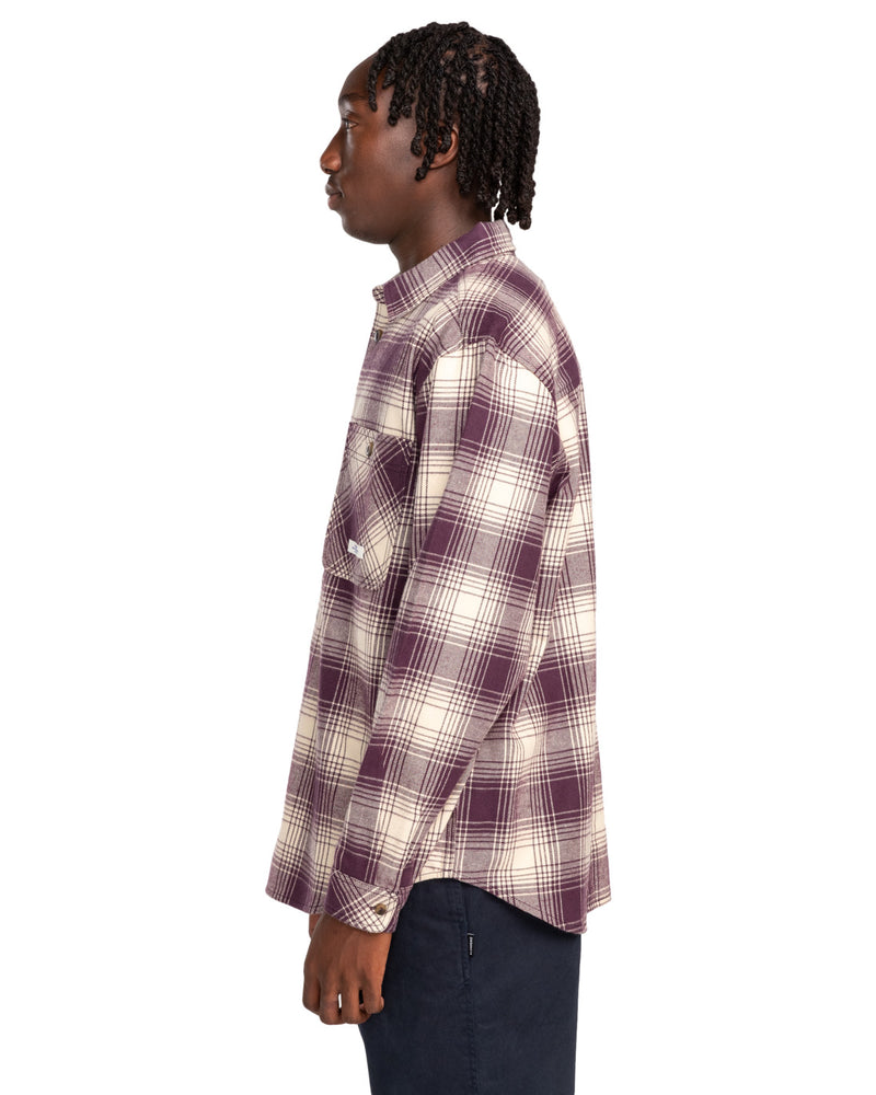 Load image into Gallery viewer, Element Men&#39;s Hawthorne Long Sleeve Shirt Plum Perfect Plaid ELYWT00157_PSN1
