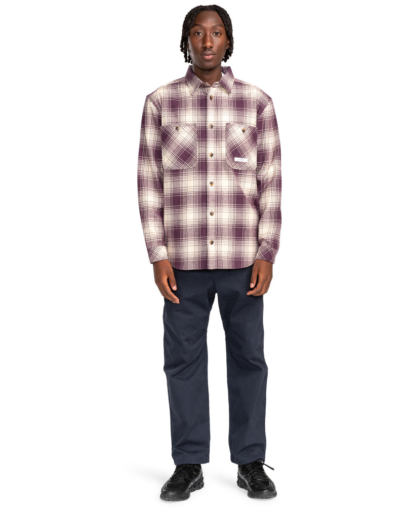 Load image into Gallery viewer, Element Men&#39;s Hawthorne Long Sleeve Shirt Plum Perfect Plaid ELYWT00157_PSN1
