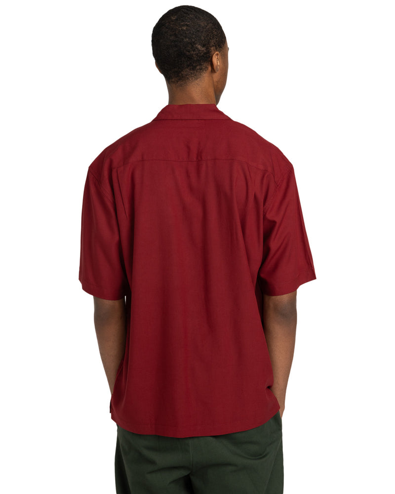 Load image into Gallery viewer, Element Men&#39;s Bowling Short Sleeves Shirt Pomegranate/Oat Milk ELYWT00170_RSQ3
