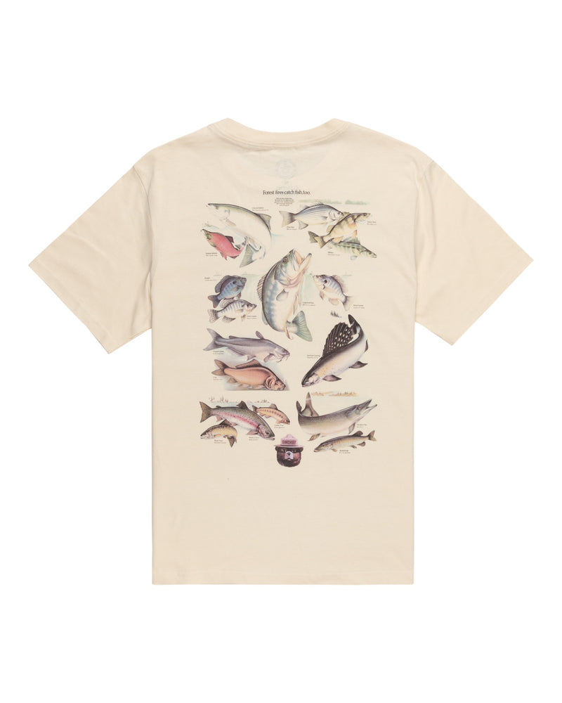 Load image into Gallery viewer, Element Men&#39;s Smokey Bear X Element Fish T-shirt Parchment ELYZT00417_TEC0
