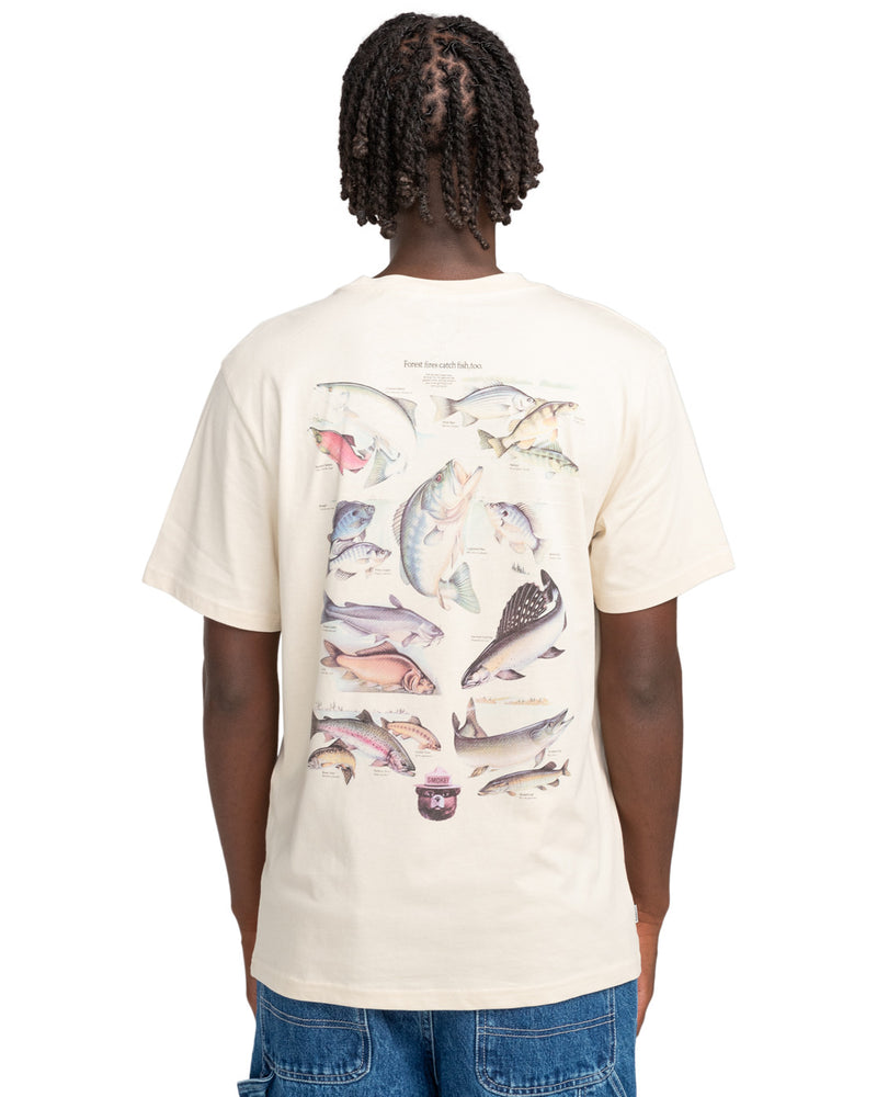 Load image into Gallery viewer, Element Men&#39;s Smokey Bear X Element Fish T-shirt Parchment ELYZT00417_TEC0
