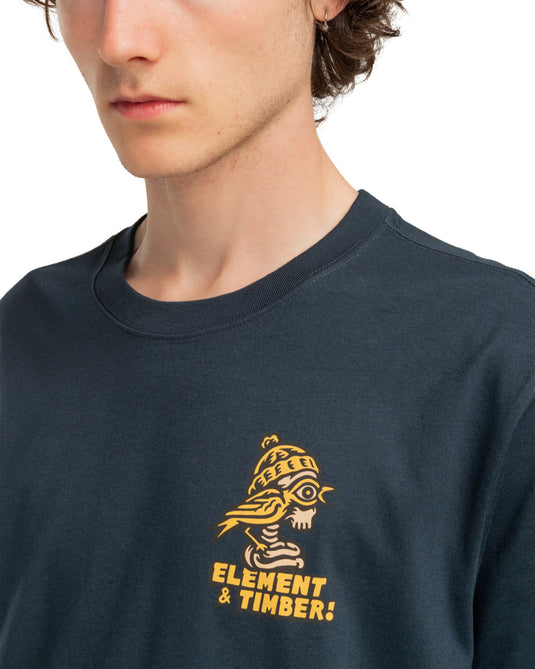 Element Men's Birds Eye Short Sleeve T-Shirt Eclipse Navy ELYZT00439-ECN