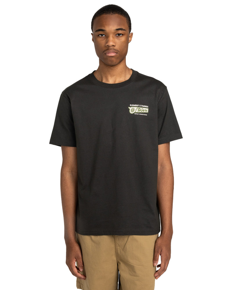 Load image into Gallery viewer, Element Men&#39;s Timber Icon Short Sleeves T-Shirt Off Black ELYZT00519-KTA0
