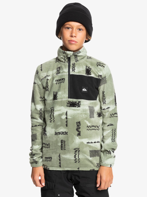 Quiksilver Kids' Aker - Half-Zip Pullover Sweatshirt Shadow Checks Desert Sage EQBFT03902_GLF1